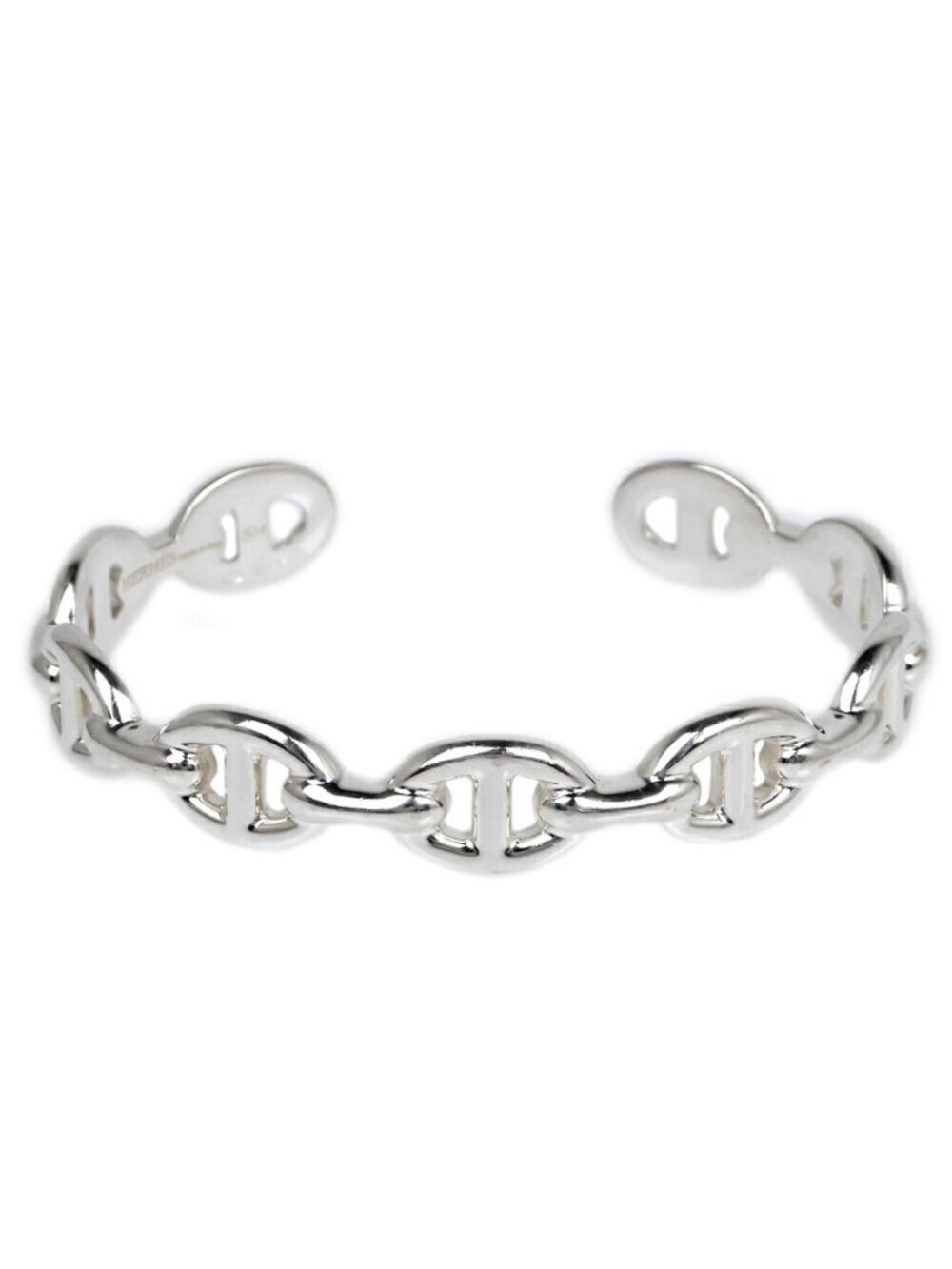 Hermes Chaine D'ancre Silver Bangle Bracelet